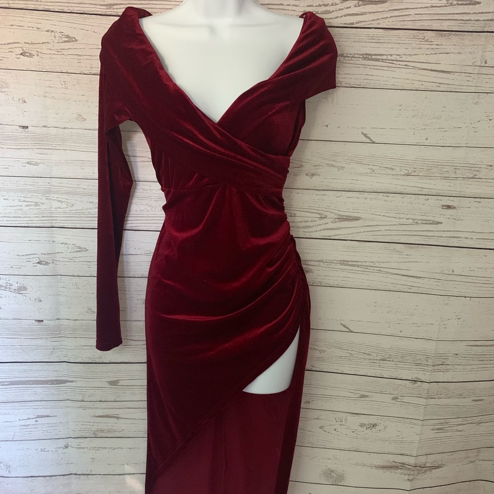 Burgundy maxi dress